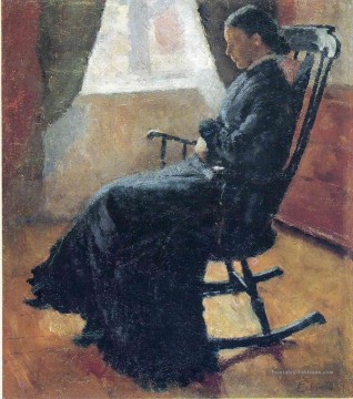 tante karen dans le fauteuil à bascule 1883 Edvard Munch Peinture à l'huile